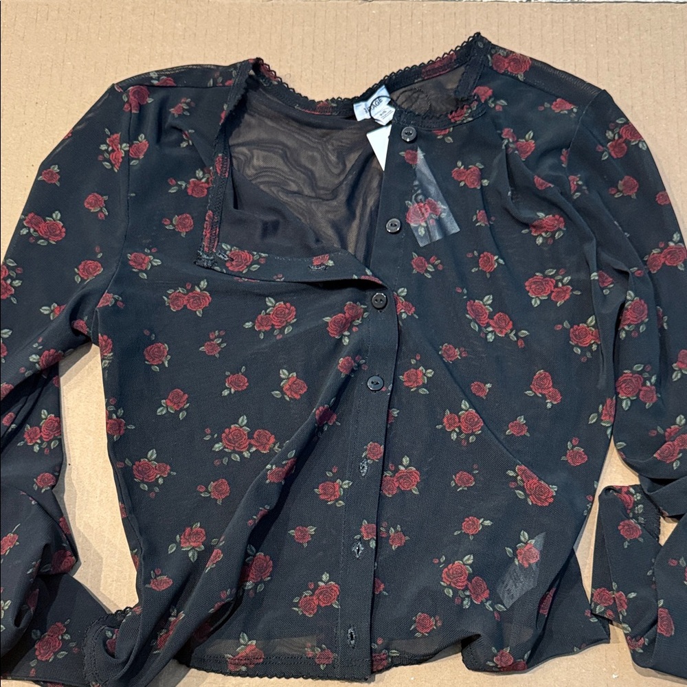 Garage Clothing Sheer Mesh Cardigan